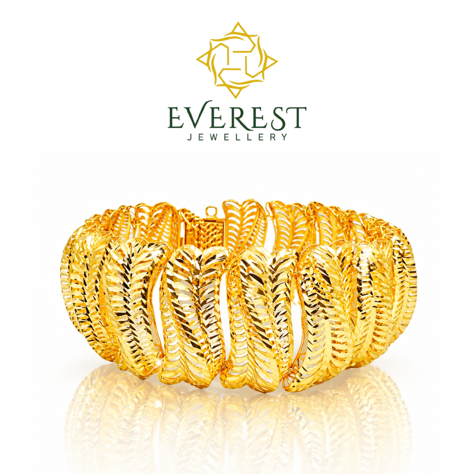 1C Rectangle Slanted Leaf Bracelet