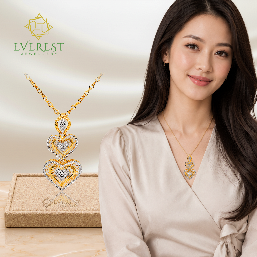 916 2C Tulip Heart Pendant