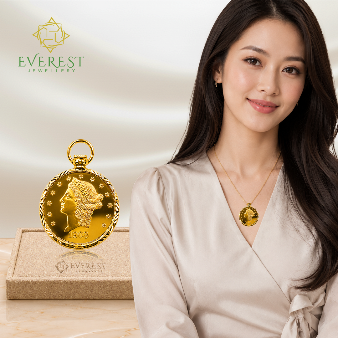 916 Gold Screw-Frame Liberty Pendants 8/9