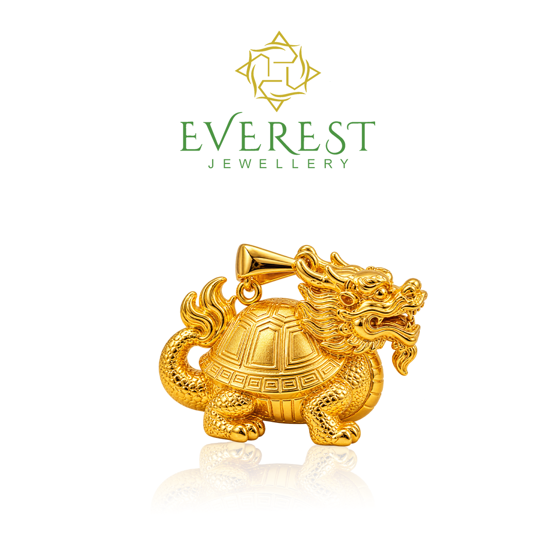 916 Yellow Gold Dragon Turtle Pendant
