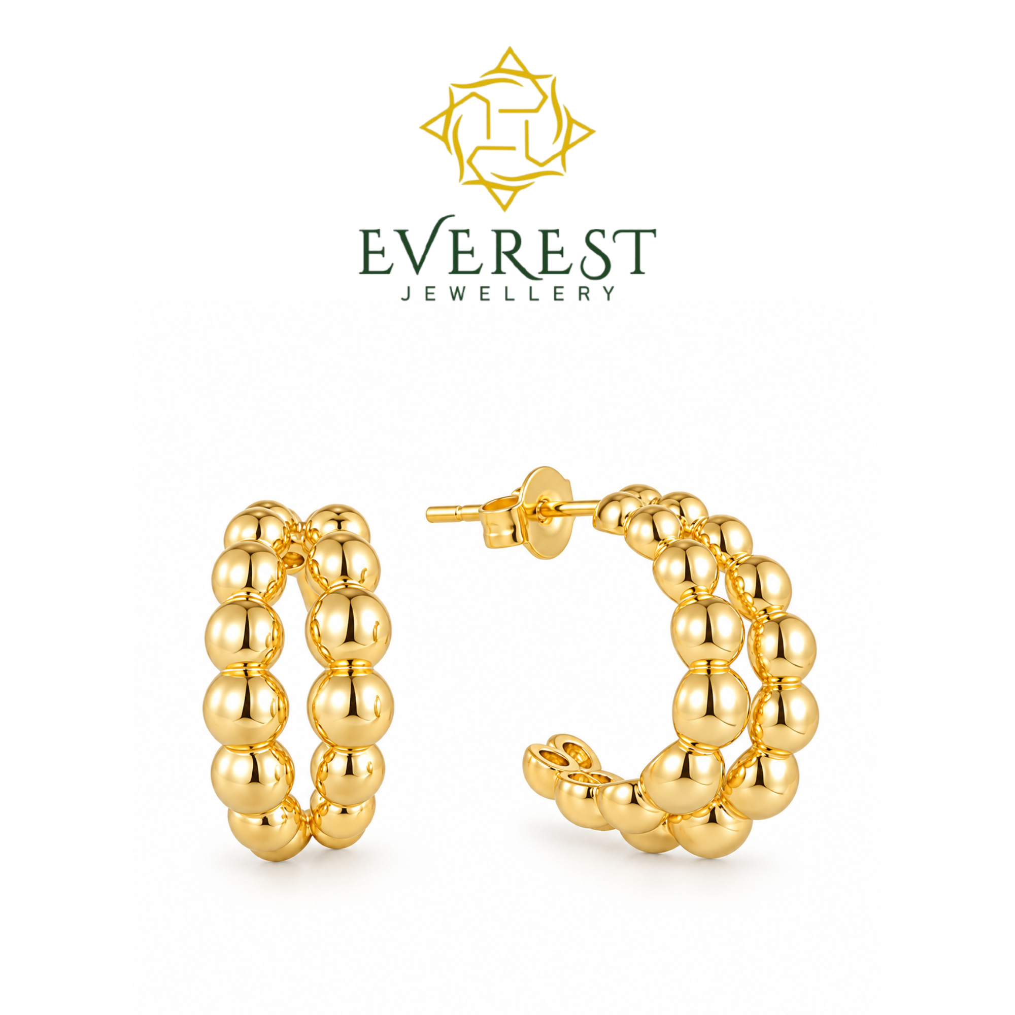 Beaded Gold Hoop Earrings(G)