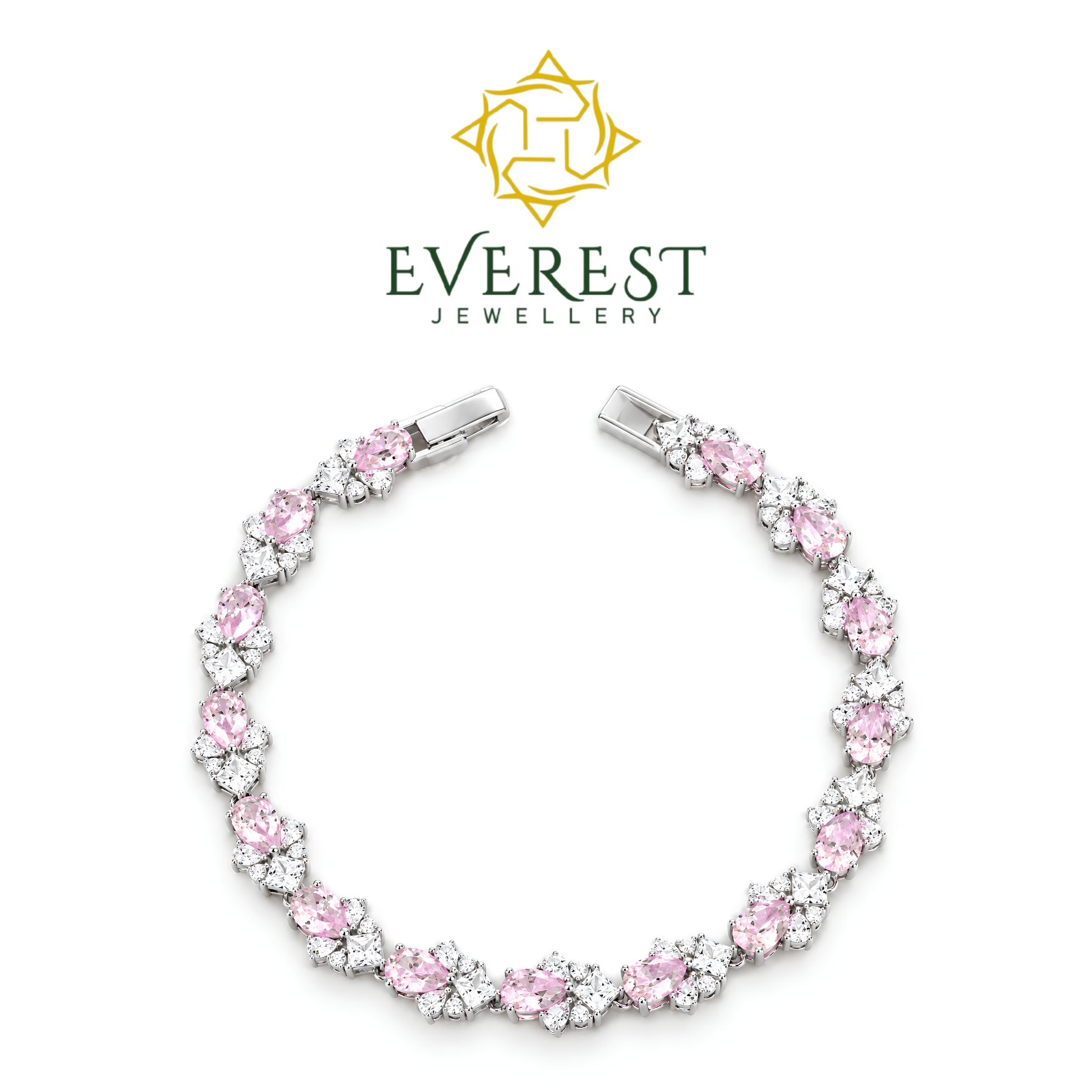 “Blush Embrace” Pink Gemstones Diamond Bracelet(G)