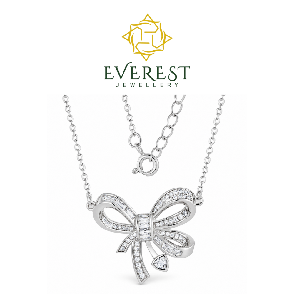 brilliant CZ Bow Necklace