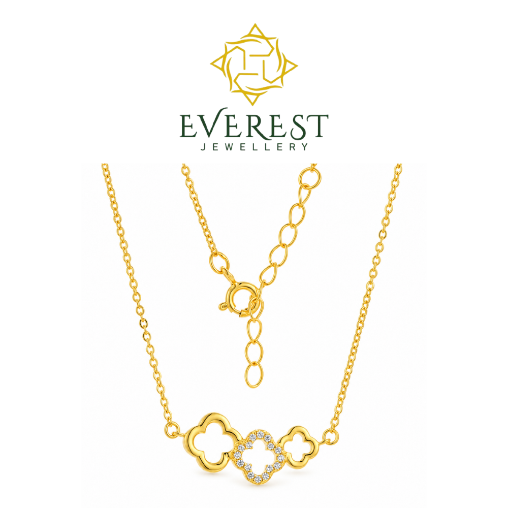 brilliant CZ Clover Harmony Necklace