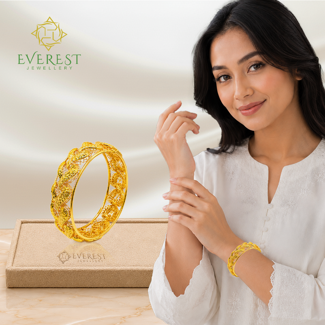 916  1C 3D Y Shape Back Net Bangle
