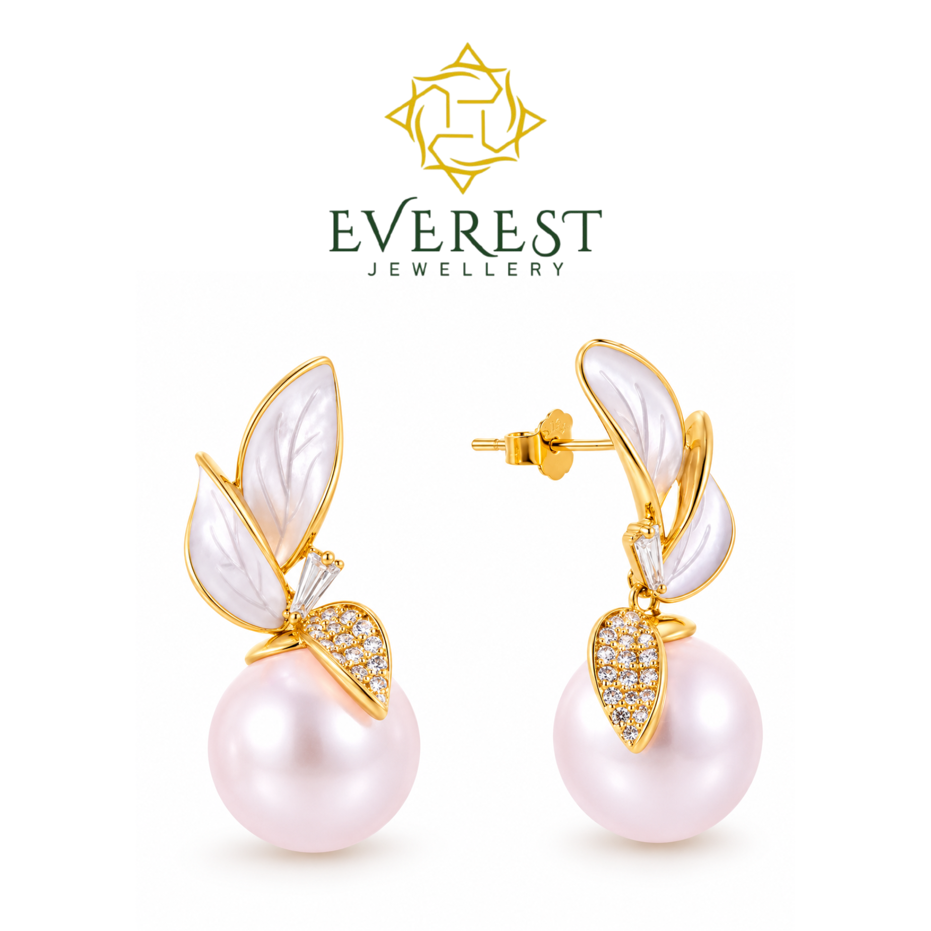 Leaf Pearl Earrings(G)