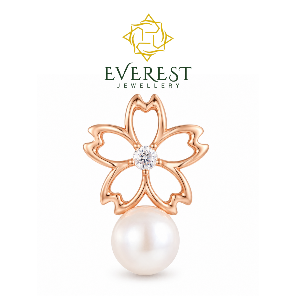 Sakura Blossom & Pearl Diamond Pendant(G)