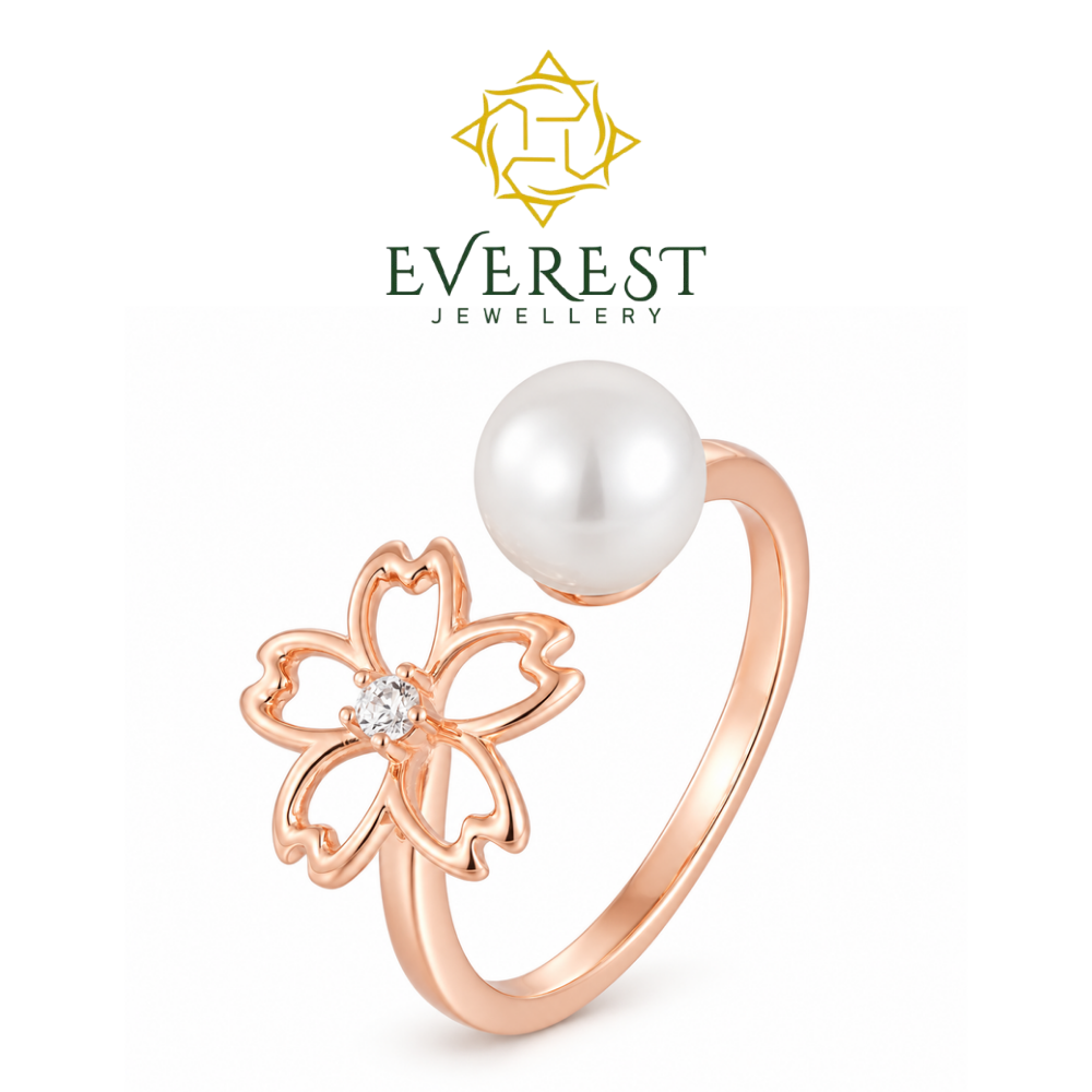 Sakura Blossom & Pearl Open Ring(G)