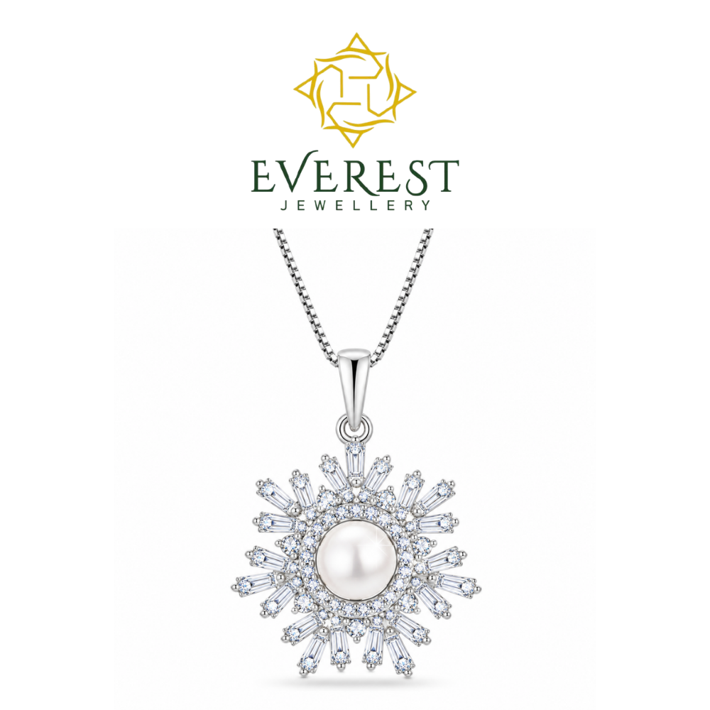 Snowflake Pearl & Diamond Pendant(G)