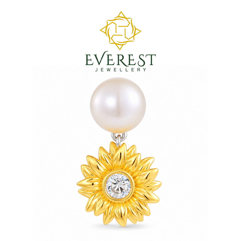 Sunflower with Pearl Pendant: A Story of Timeless Beauty(G)