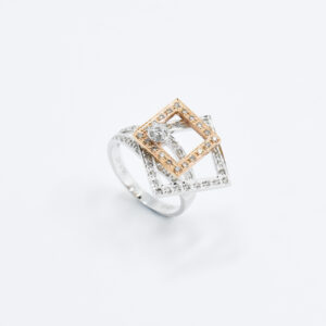 2 Square Diamond Ring