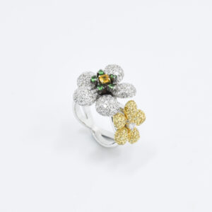 Duo Floral Diamond Ring