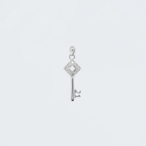 Diagonal Key Diamond Pendant