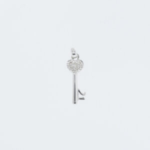 Diamond Heart Key Pendant
