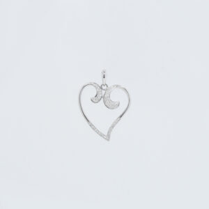 18KW Diamond Heart Pendant