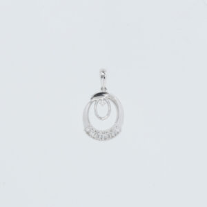 18KW Duo Oval Diamond Pendant