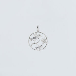 18KW Flower N Butterfly Diamond Pendant