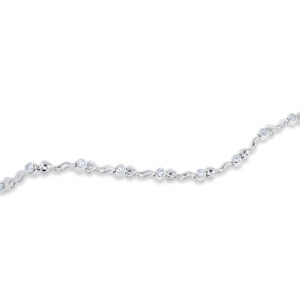 Wavy Heart Zircon S925 Silver Bracelet