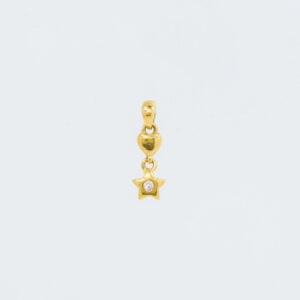 18K Y/G Star Heart Diamond Pendant