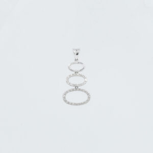 18KW Tri Oval Diamond Pendant