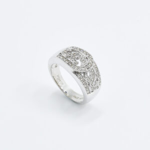Swirling Bar Diamond Ring