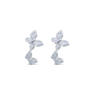 Silver Butterfly Earring Jewellery Set With Zirconia