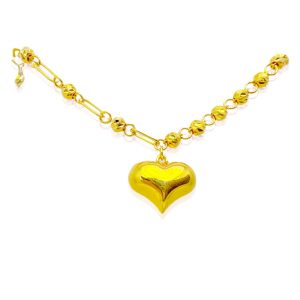Oval H Heart Necklace