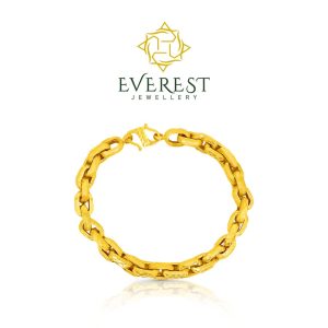 Everest Jewellery 916 Gold 1C Cut & Matte Wan Zi Bracelet